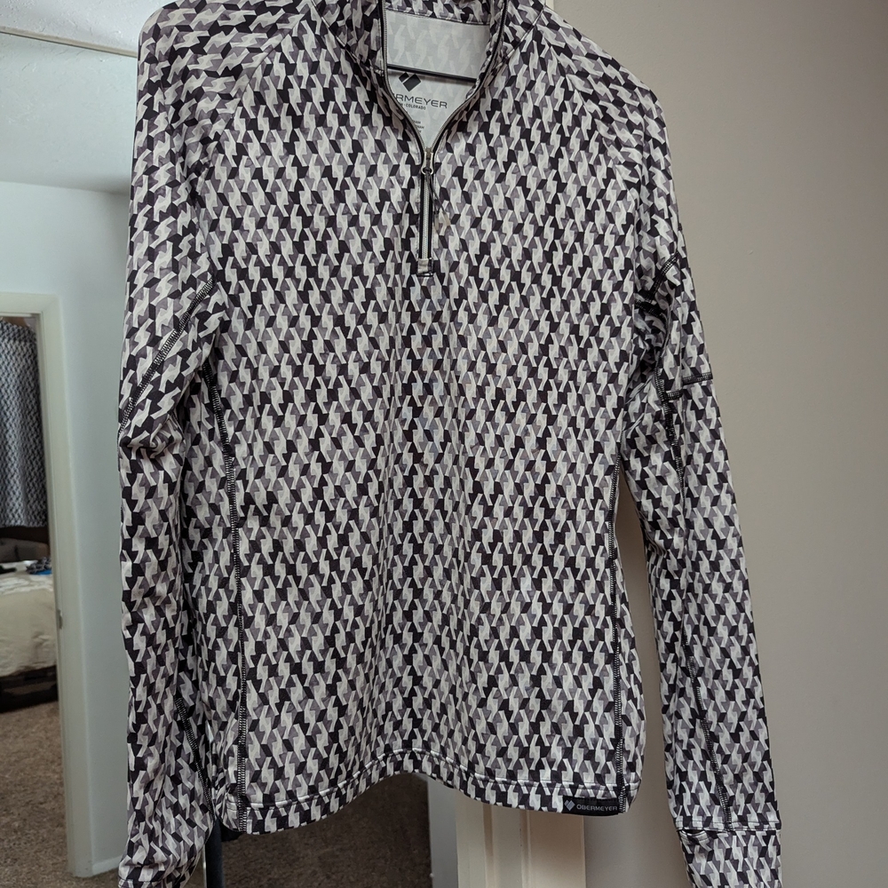 Obermeyer Black and White Houndstooth Pullover